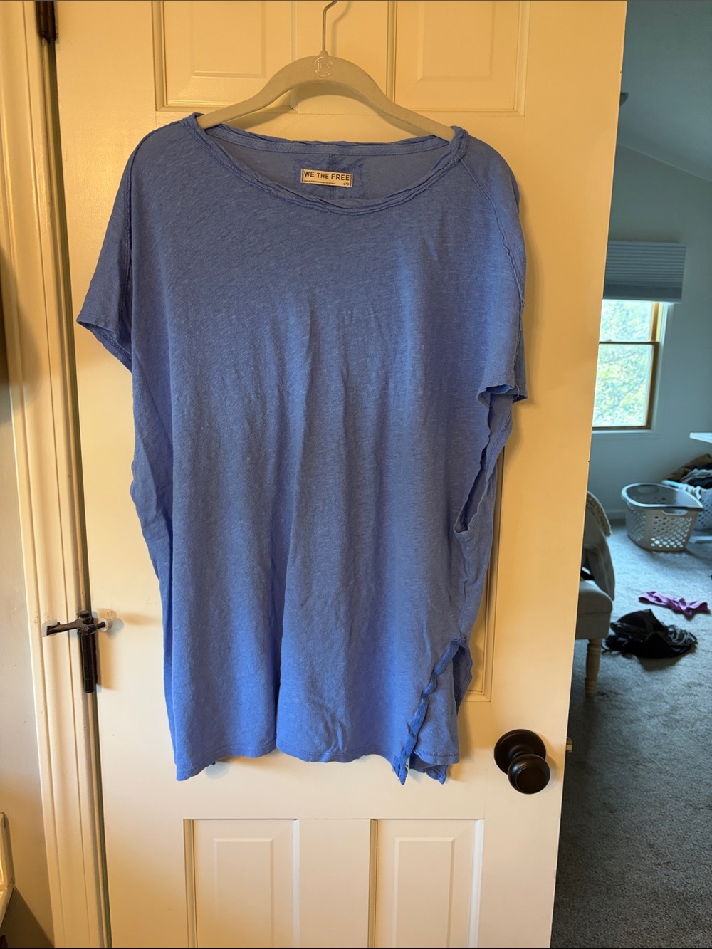 Free People Short Sleeve Tee in Cornflower Blue